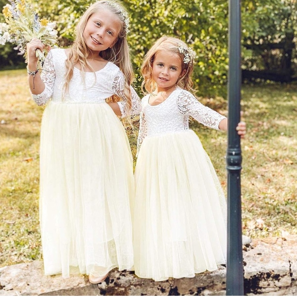 White/Ivory Flower girl | First communion | Dress up dress